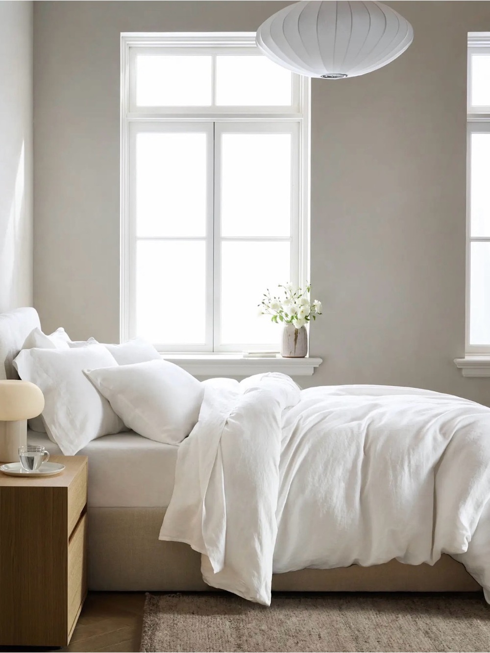 NWT Quince European White Linen Twin Duvet Cover Set